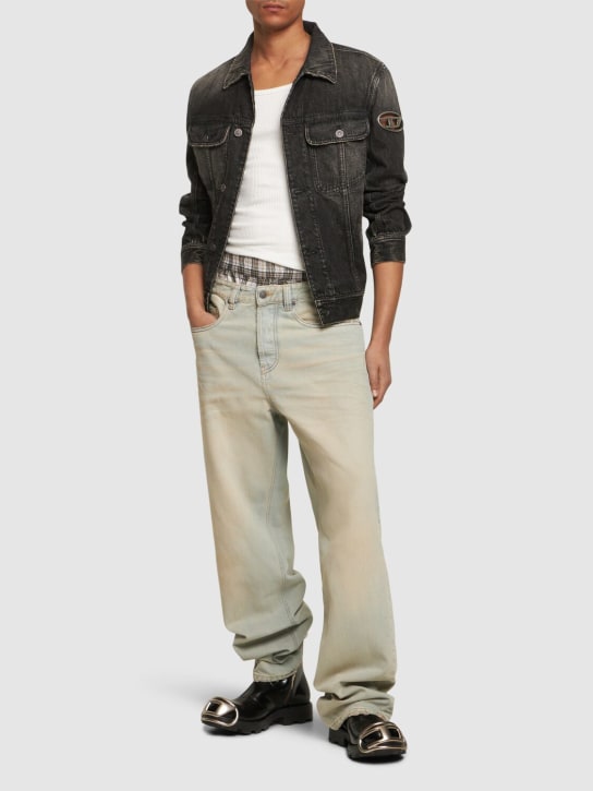Diesel: D-Macro cotton denim straight jeans - Mavi - men_1 | Luisa Via Roma