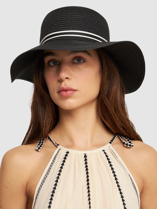 Borsalino: Giselle foldable straw hat - Nero/Panna - women_1 | Luisa Via Roma