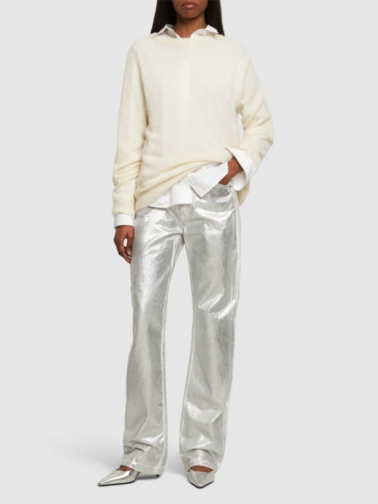 Rotate: Pantalon en denim enduit - White Alyssum - women_1 | Luisa Via Roma