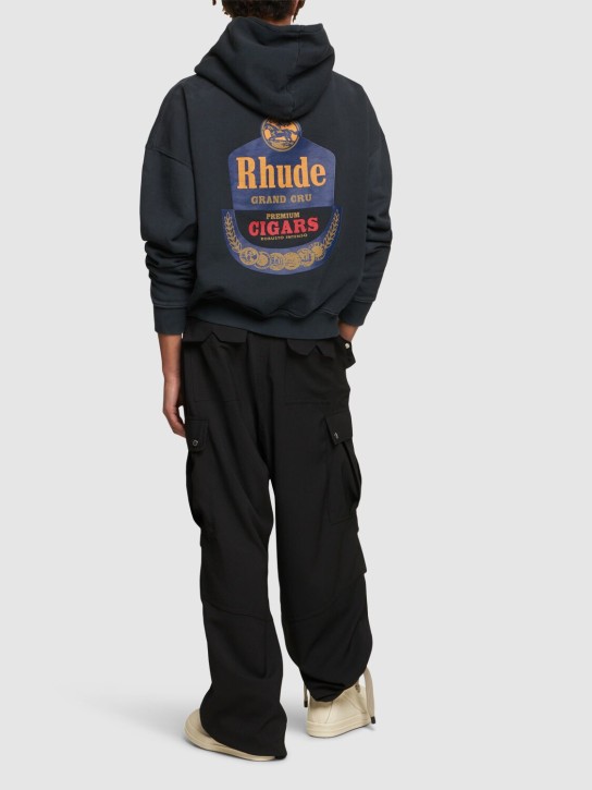 RHUDE: Rhude Grand Cru cotton hoodie - Vintage Black - men_1 | Luisa Via Roma