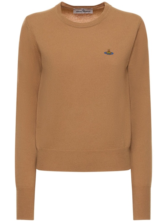 Vivienne Westwood: Bea wool & cashmere logo sweater - Camel - women_0 | Luisa Via Roma