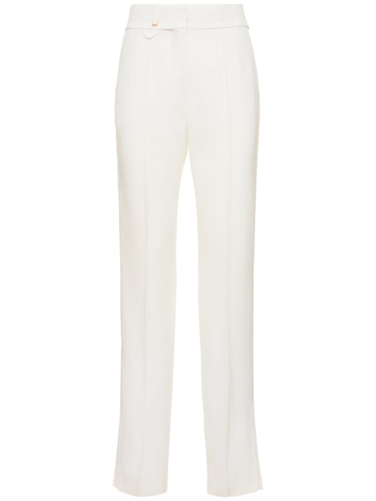 Jacquemus: Le Pantalon Tibau viscose pants - White - women_0 | Luisa Via Roma