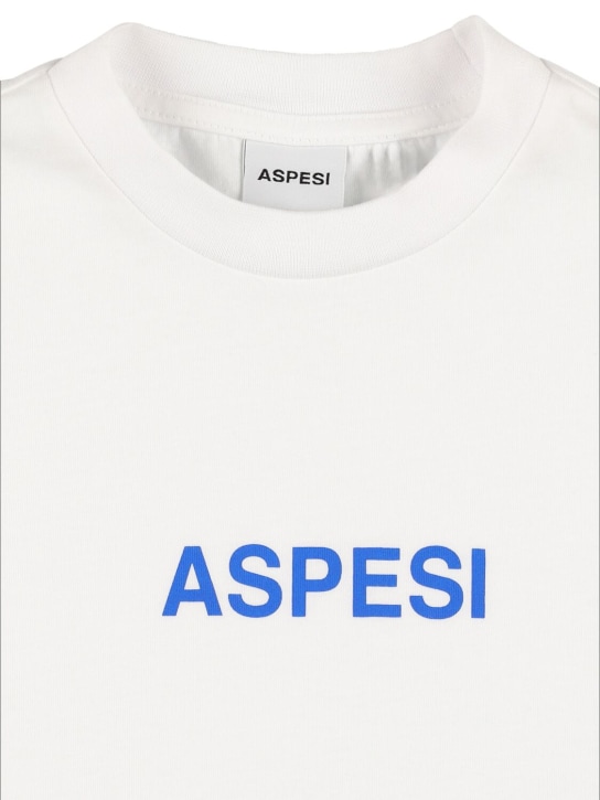 ASPESI: Printed logo cotton jersey t-shirt - White - kids-girls_1 | Luisa Via Roma