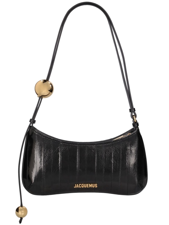 Jacquemus: Le Bisou Perle leather bag - Black - women_0 | Luisa Via Roma