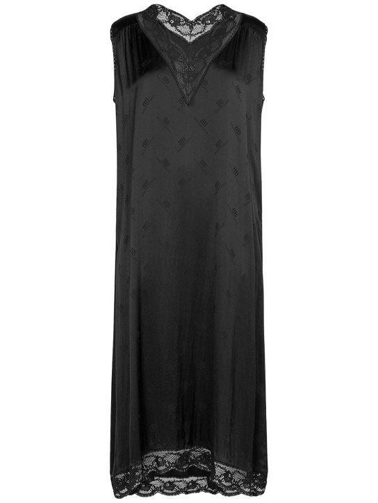 Balenciaga: Négligé silk dress - Black - women_0 | Luisa Via Roma