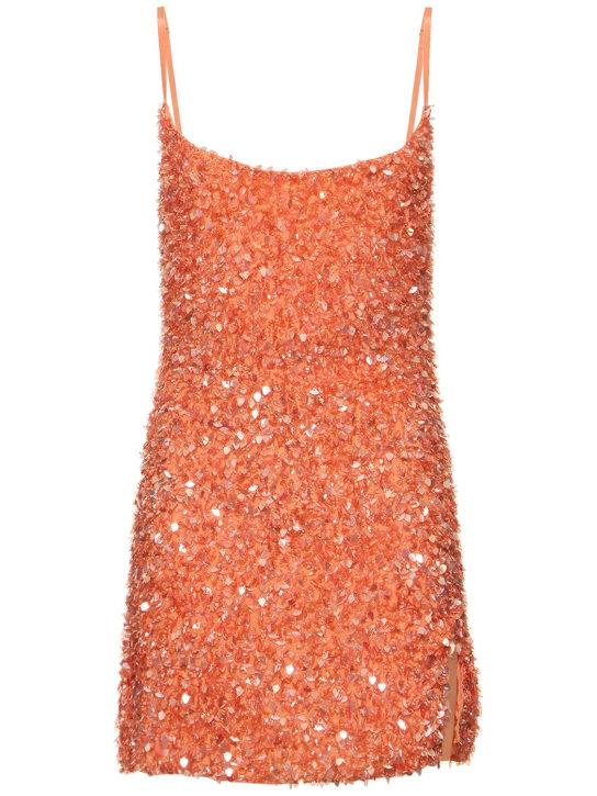 Leslie Amon: Romy embellished crepe mini dress - Orange - women_0 | Luisa Via Roma