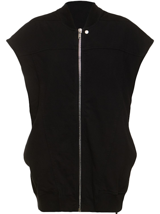 Rick Owens DRKSHDW: Sleeveless jersey zip vest - women_0 | Luisa Via Roma