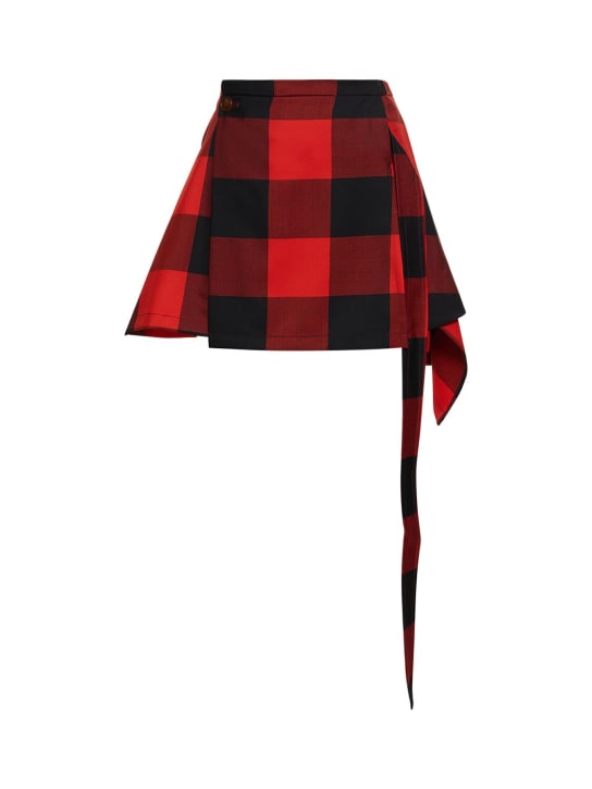 Vivienne Westwood: Meghan tartan wool mini kilt skirt - Red/Black - women_0 | Luisa Via Roma