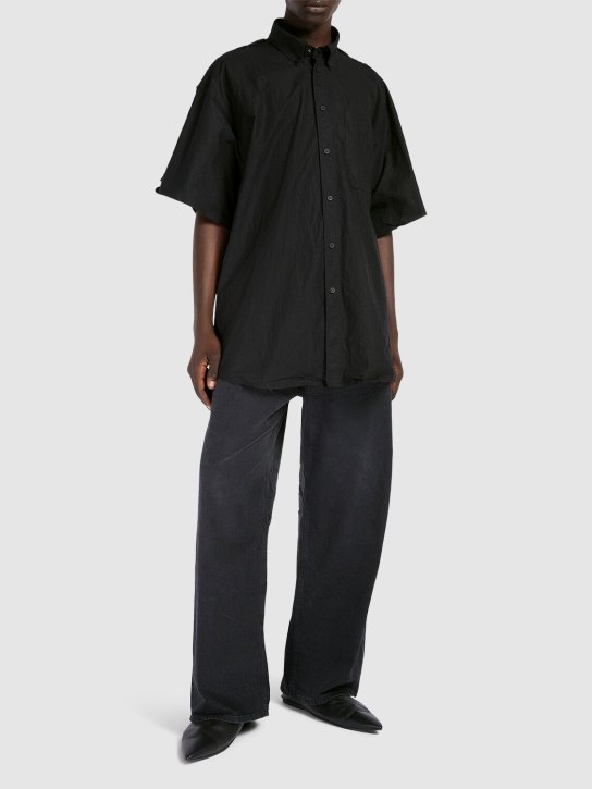 Balenciaga: Jean baggy oversize en denim de coton - Light Black - men_1 | Luisa Via Roma
