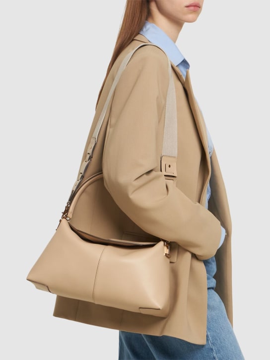 Tod's: Small Messenger T Case leather bag - Naturale - women_1 | Luisa Via Roma