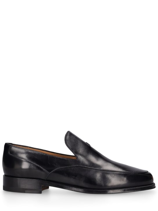 The Row: 20mm Enzo leather loafers - Siyah - women_0 | Luisa Via Roma