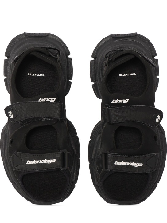 Balenciaga: 5cm 3XL rubber sandals - Black - men_4 | Luisa Via Roma