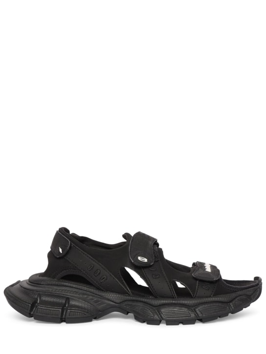 Balenciaga: 5厘米3XL橡胶凉鞋 - 黑色 - men_0 | Luisa Via Roma