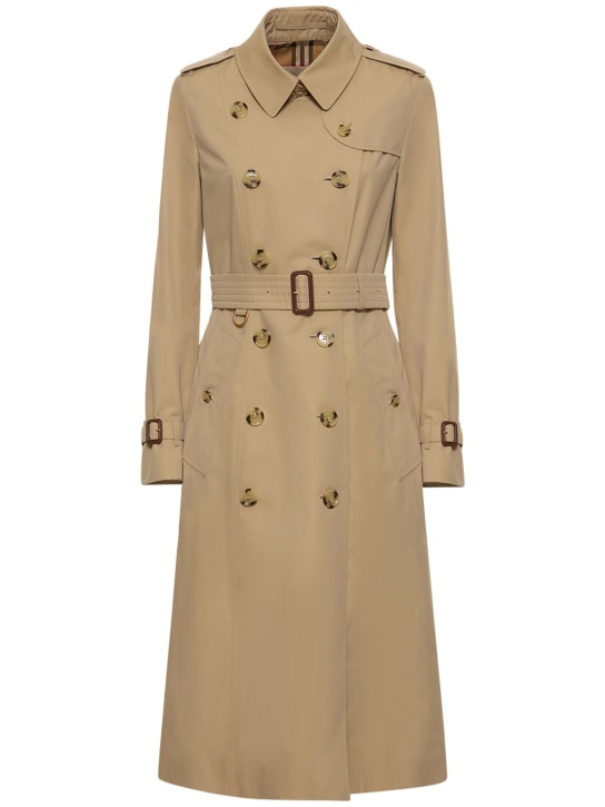 Burberry: Long Chelsea heritage trench coat - Beige - women_0 | Luisa Via Roma