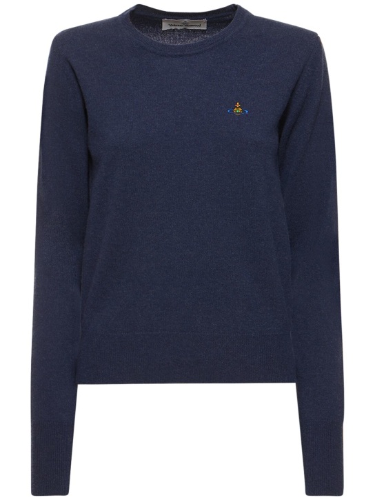 Vivienne Westwood: Bea wool & cashmere logo sweater - Lacivert - women_0 | Luisa Via Roma