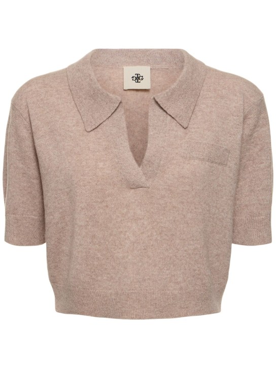 The Garment: Piemonte cropped cashmere top - Brown - women_0 | Luisa Via Roma