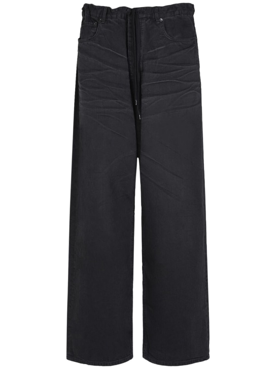 Balenciaga: Jean baggy oversize en denim de coton - Light Black - women_0 | Luisa Via Roma