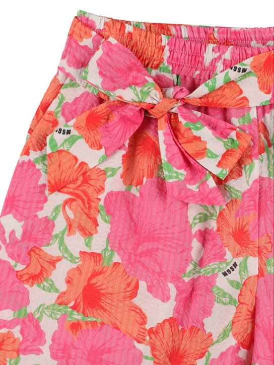 MSGM: Flower printed shorts - Multicolor - kids-girls_1 | Luisa Via Roma