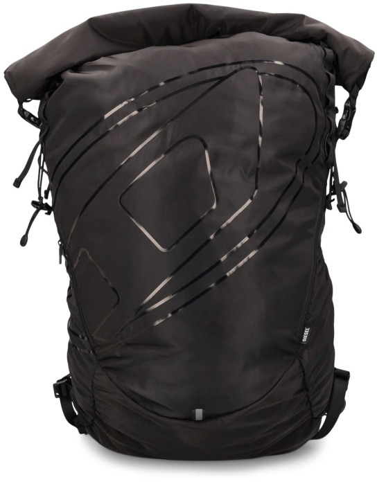 Diesel: Oval-D light nylon backpack - Black - men_0 | Luisa Via Roma