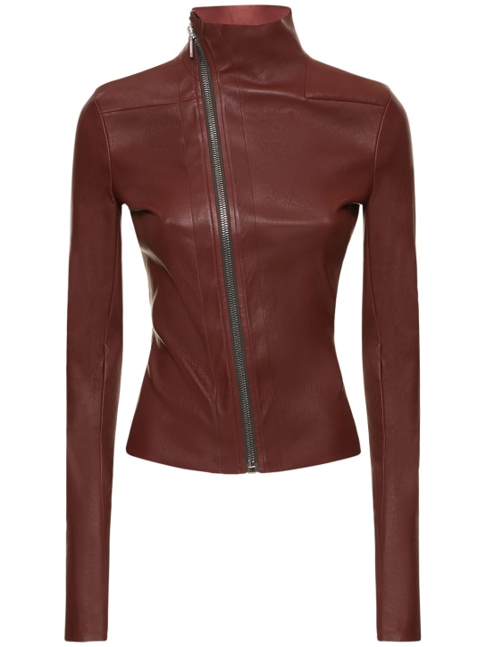 Rick Owens: Gary zipped leather biker jacket - women_0 | Luisa Via Roma