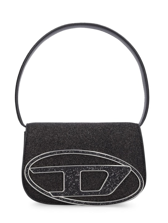 Diesel: 1DR Glittered shoulder bag - Black Glitter - women_0 | Luisa Via Roma
