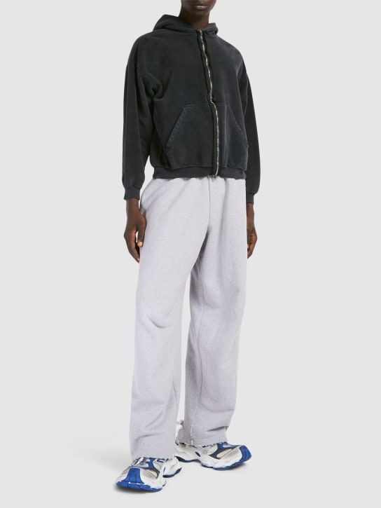Balenciaga: Inside-Out cotton zip hoodie - Washed Black - men_1 | Luisa Via Roma