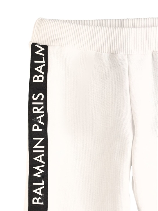 Balmain: Organic cotton sweatpants - White - kids-boys_1 | Luisa Via Roma