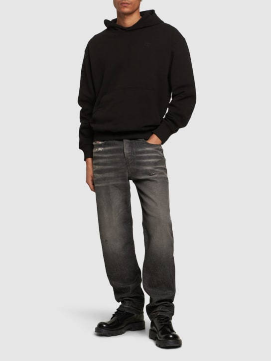 Diesel: D-Viker faded cotton denim jeans - Black - men_1 | Luisa Via Roma