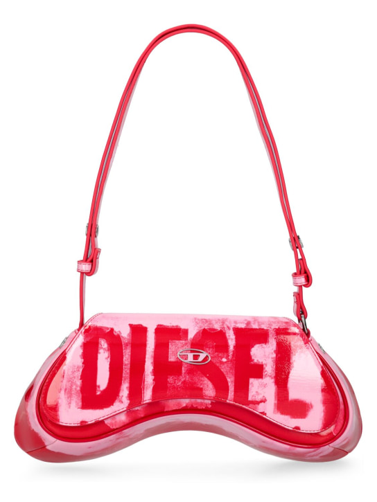 Diesel: Play Crossbody faux leather bag - Pink/Red - women_0 | Luisa Via Roma