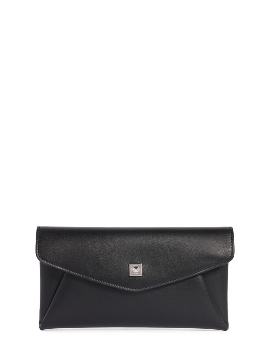 Max Mara: Leather wallet w/ chain - Black - women_0 | Luisa Via Roma