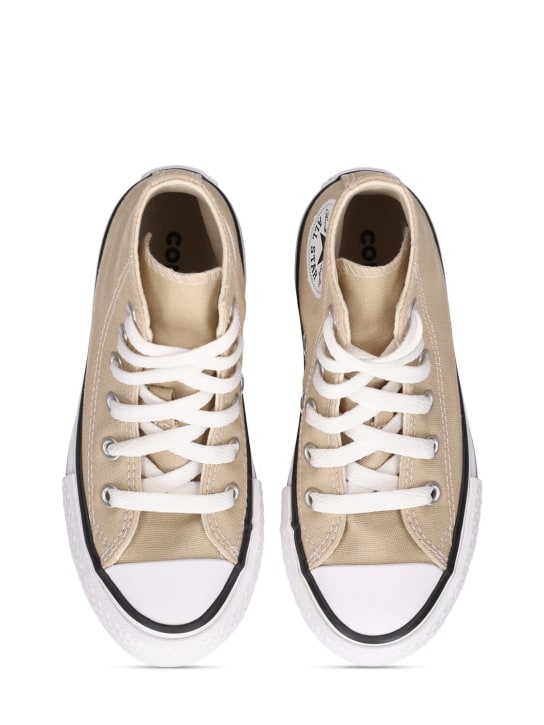 Converse: Chuck Taylor canvas lace-up sneakers - Beige - kids-boys_1 | Luisa Via Roma