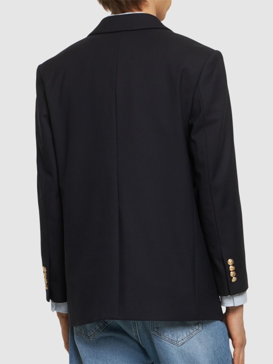 Dunst: 2-button wool blend unisex blazer - Navy - men_2 | Luisa Via Roma