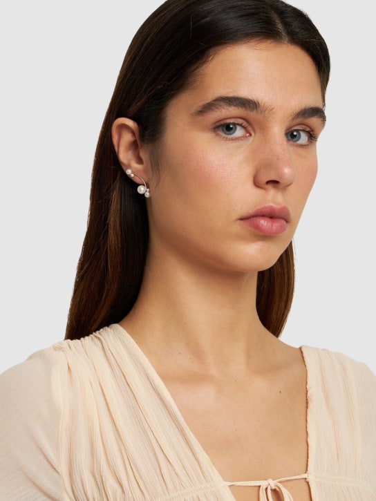 Sophie Bille Brahe: Stellari 14kt gold & pearl mono earring - Pearl - women_1 | Luisa Via Roma