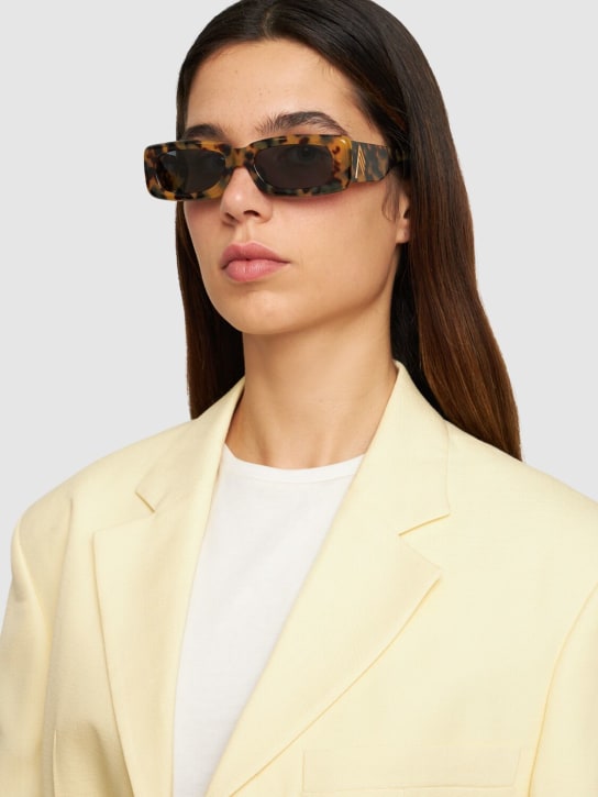The Attico: Mini Marfa squared acetate sunglasses - T-shell/Blue - women_1 | Luisa Via Roma