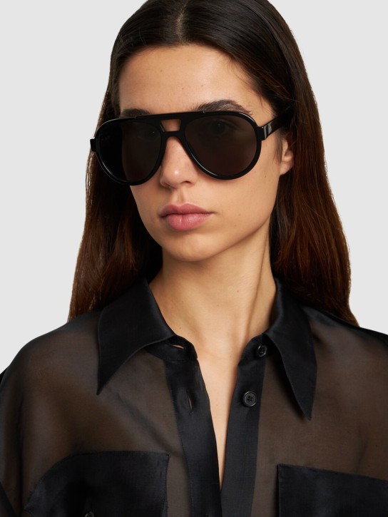 The Attico: Jurgen pilot acetate sunglasses - Siyah - women_1 | Luisa Via Roma