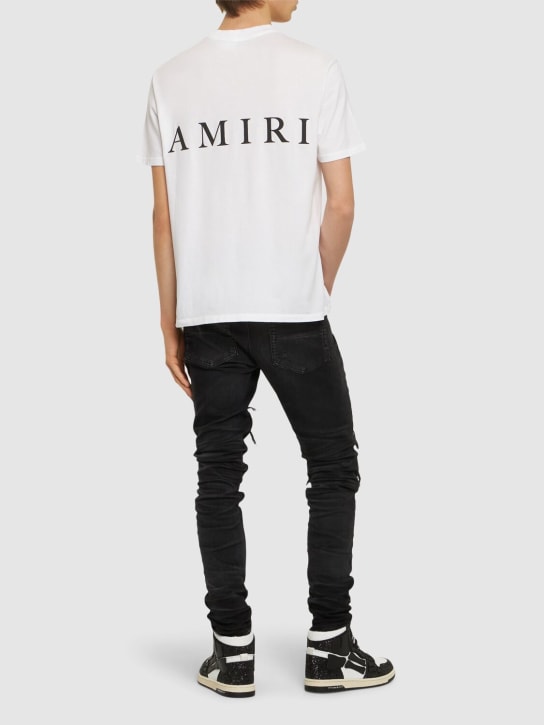 Amiri: “MA”棉质平纹针织T恤 - 白色 - men_1 | Luisa Via Roma