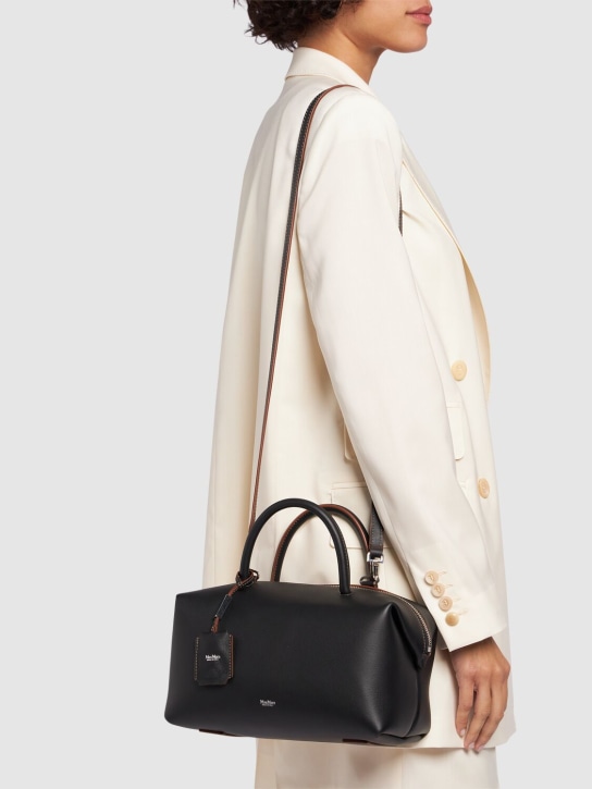 Max Mara: Medium Holdall top handle bag - Siyah - women_1 | Luisa Via Roma