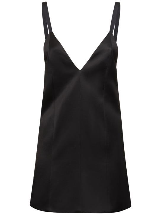Khaite: Vestido corto de viscosa - Negro - women_0 | Luisa Via Roma