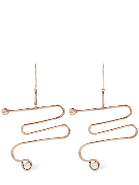 Max Mara: Maremar drop earrings - Gold - women_0 | Luisa Via Roma