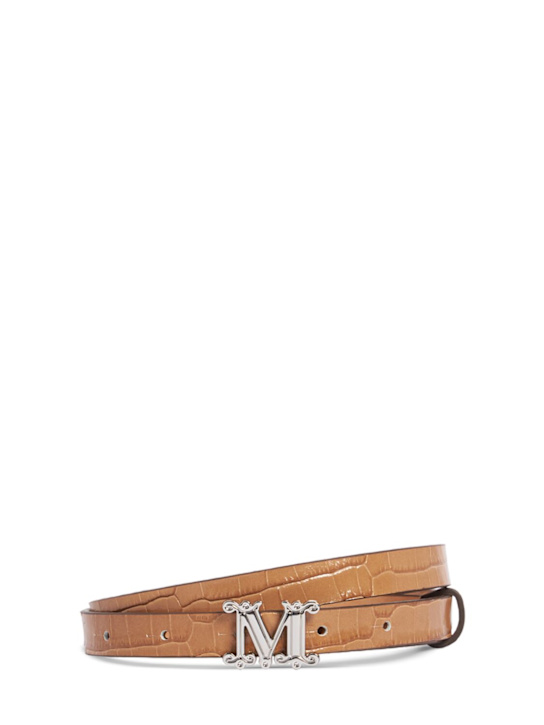 Max Mara: 15mm Mgraziata embossed belt - women_0 | Luisa Via Roma