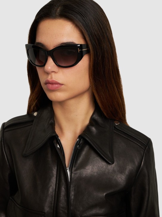 Tom Ford: Brianna cat-eye acetate sunglasses - Black/Smoke - women_1 | Luisa Via Roma