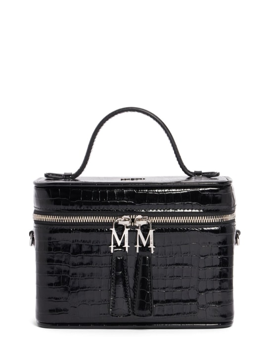 Max Mara: Embossed leather vanity case - women_0 | Luisa Via Roma