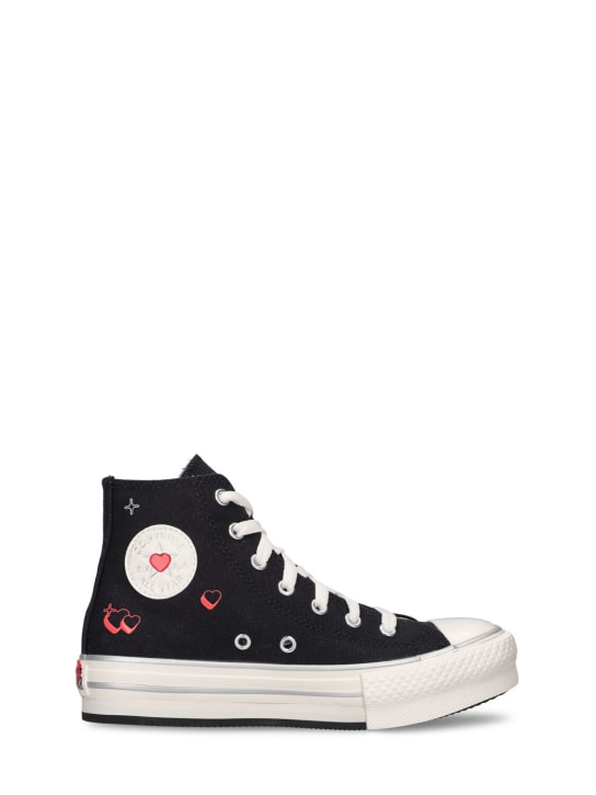 Converse: Sneakers à lacets en toile Chuck Taylor - Noir - kids-girls_0 | Luisa Via Roma