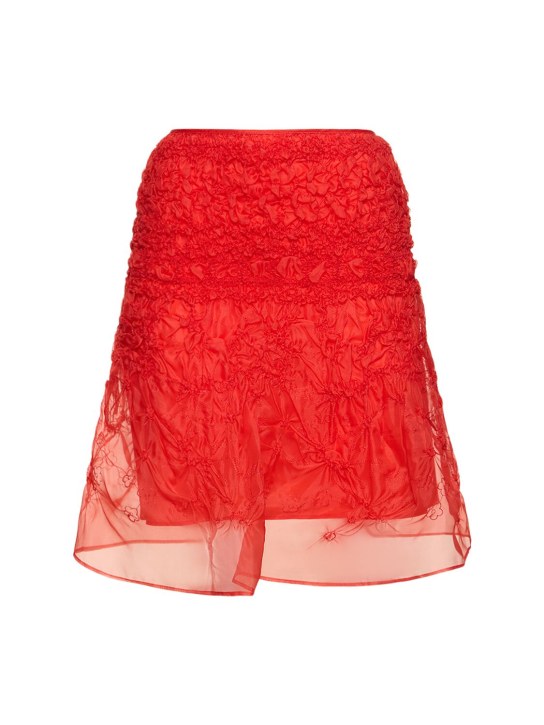 Cecilie Bahnsen: Vida silk organza mini skirt - Red - women_0 | Luisa Via Roma