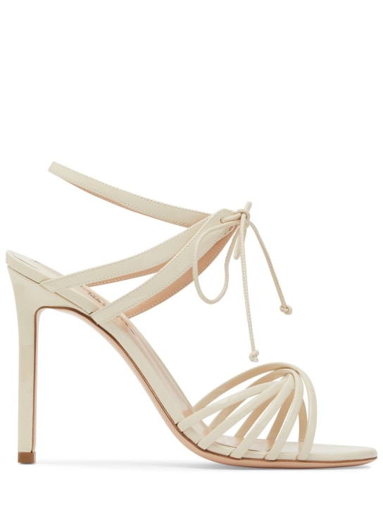 Tom Ford: 85mm Angelica patent leather sandals - Ivory - women_0 | Luisa Via Roma