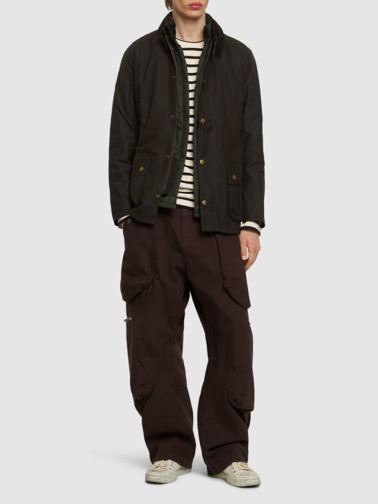 BARBOUR: Ashby waxed cotton jacket - Olive Green - men_1 | Luisa Via Roma