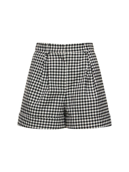 Moschino: Stretch cotton blend shorts - Siyah/Beyaz - women_0 | Luisa Via Roma
