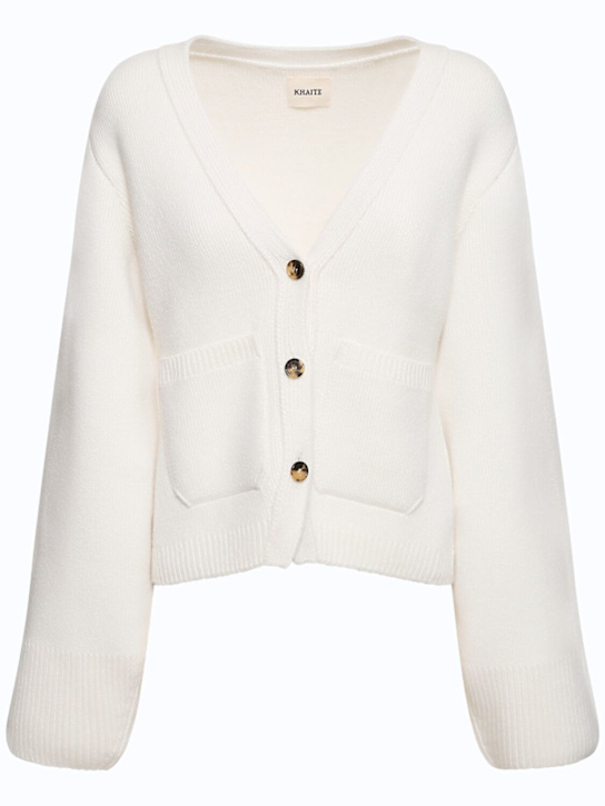 Khaite: Scarlet cashmere cardigan - White - women_0 | Luisa Via Roma