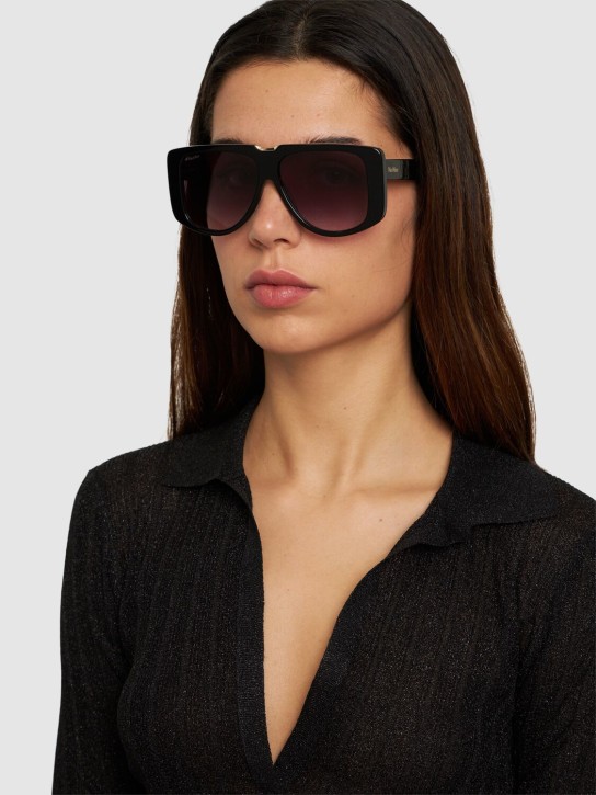 Max Mara: Spark mask acetate sunglasses - Black/Smoke - women_1 | Luisa Via Roma