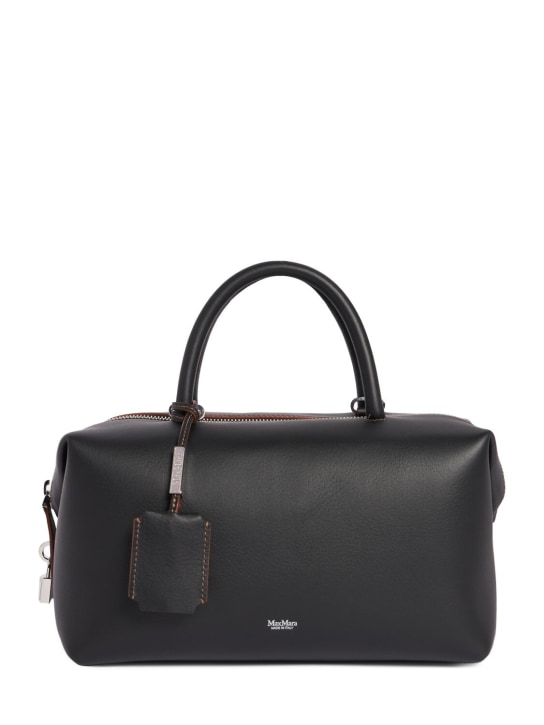 Max Mara: Medium Holdall top handle bag - Black - women_0 | Luisa Via Roma